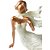 Figura Decorativa Resina Mulher Aproveitando Brisa 14cm - Imagem 4