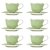 Jogo de 6 Xícaras em Porcelana para Café c/Pires 90ml Verde - Imagem 2