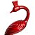 Pavão Decorativo em Cerâmica 41cm Vermelho Rubi – Valderes - Imagem 4