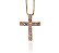 Colar Cruz  zircônia branca 3mm folheado  a ouro 18k - Imagem 2