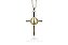 Colar Crucifixo NSª Aparecida  zircônia azul folheado  a ouro 18k - Imagem 4