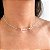 Chocker pedrinhas coloridas banhado a prata - Imagem 2