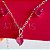 Conjunto coração vermelho inspiração pandora banhado a prata - Imagem 2