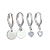 Kit de argolas click pingentes astral banhado a prata - Imagem 1