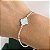 Pulseira Virginia trevo azul banhado a prata - Imagem 1