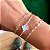 Conjunto de pulseiras 3un trevo azul banhado a prata - Imagem 3