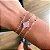 Conjunto de pulseiras 3un trevo rosa banhado a prata - Imagem 1