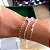 Conjunto de pulseiras 3un trevo rosa banhado a prata - Imagem 2