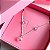 Conjunto ponto de luz zircônia Rosa bebê em Prata 925 - Imagem 2