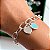 Pulseira elos grandes 2 pingentes inspiração Tiffany banhado a prata - Imagem 1