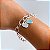 Pulseira elos grandes 2 pingentes inspiração Tiffany banhado a prata - Imagem 4