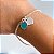 Pulseira elo português 2 pingentes inspiração Tiffany banhado a prata - Imagem 1