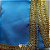 Toalha para jogar baralho azul com acabamento dourado - Imagem 1