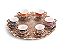 CONJ CAFÉ XÍCARAS COLORIDAS PORCELANA - PRATA - Imagem 1