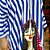 KAFTAN CETIM DE SEDA LISTRAS COM CAPUZ - Imagem 2