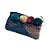 BOLSA MARROQUINA EM RÁFIA AZUL/CRU 4 POMPONS - Imagem 1