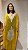 Kaftan Amarelo com Bordado Off- White - Seda Pura - Imagem 1