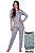 Pijama feminino longo - Azul com estrelas - Imagem 2