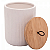 Potiche decorativo ceramica  tampa de bambu 12 cm x 10cm - Imagem 2