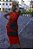 Vestido longo corte  reto regata afro - Imagem 3