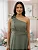 Vestido Longo Para Madrinha Decote Assimétrico com Flor - Imagem 4