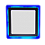 Luminária Plafon Led Neon Sobrepor Quadrado Azul 12+4W - Imagem 2