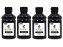 4x Refil 250ml Tinta Black Para Cartuchos Impressoras - Imagem 1
