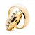 Par de Aliança de Casamento Banhada Ouro 24k Lisa Envolto de Pedras  6mm - Imagem 1