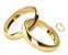 Combo Alianças De Noivado e Casamento Douradas em Aço lisa tradicional 4 mm + Anel Solitário liso ( 2 anos de garantia) - Imagem 1