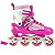 Patins Infantil 4 Rodas In-line Abec-5 Tam. 34-37 Ajustável Rosa - 82067 - Imagem 3