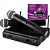Microfone Sem Fio Wireless UHF Duplo Com Receptor de Sinal Karaokê Profissional - 84092 - Imagem 2
