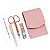 Conjunto Tesoura e Cortador de Unha Rosé Portátil Manicure - Imagem 1