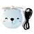 Mini Espelho de Bolsa com Led Ventilador Ursinho Usb Azul - Imagem 4