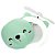 Mini Espelho de Bolsa com Led Ventilador Ursinho Usb Verde - Imagem 1