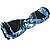 Hoverboard Skate Elétrico Bluetooth Com Led Alça Curta 6,5 Azul Camuflado - 27750 - Imagem 1
