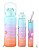 Kit 3 Garrafas Coloridas 2l 900ml 400ml Com Adesivos Roxo C/ Verde - Imagem 1