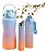 Kit 3 Garrafas Coloridas 2l 900ml 400ml Com Adesivos Verde C/ Laranja - Imagem 1
