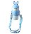Garrafa Térmica Infantil Inox Canudo e Adesivo 3D 400ml Azul - Imagem 1