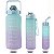 Kit 3 Garrafa Agua Squeeze Galão Adesivos Agua Verde e Roxo - Imagem 1