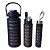 Kit 3 Garrafa Água Academia 2 Litros 2L 900ml 400ml  Canudo Preto - Imagem 1