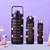 Kit 3 Garrafa Água Academia 2 Litros 2L 900ml 400ml  Canudo Preto - Imagem 2