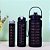 Kit 3 Garrafa Água Academia 2 Litros 2L 900ml 400ml  Canudo Preto - Imagem 4
