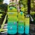 Kit 3 Garrafas 2l 480ml 250ml Com Alça E Adesivos Academia Verde Azul - Imagem 2