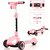 Patinete Elétrico 3 Rodas Dobrável 60w Com Luz Led Infantil Rosa - 81986 - Imagem 1