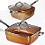 Panela Antiaderente Grande 24cm Quadrada Com Cesto Fritura Fogão Cooktop Indução E Gás - Imagem 2