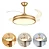 Ventilador Teto 300W Retrátil Luz Led Brilho Ajustável 6 Velocidades Dourado - 81138 - Imagem 1