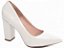 Sapato Scarpin Verniz Off White Salto Grosso - Imagem 1