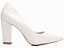 Sapato Scarpin Verniz Off White Salto Grosso - Imagem 5