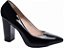 Sapato Scarpin Verniz Preto Salto Grosso - Imagem 1