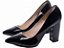 Sapato Scarpin Verniz Preto Salto Grosso - Imagem 3